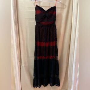 ⚪️ Guess summer strapless dress with sheer overlay size small fun summer flowy